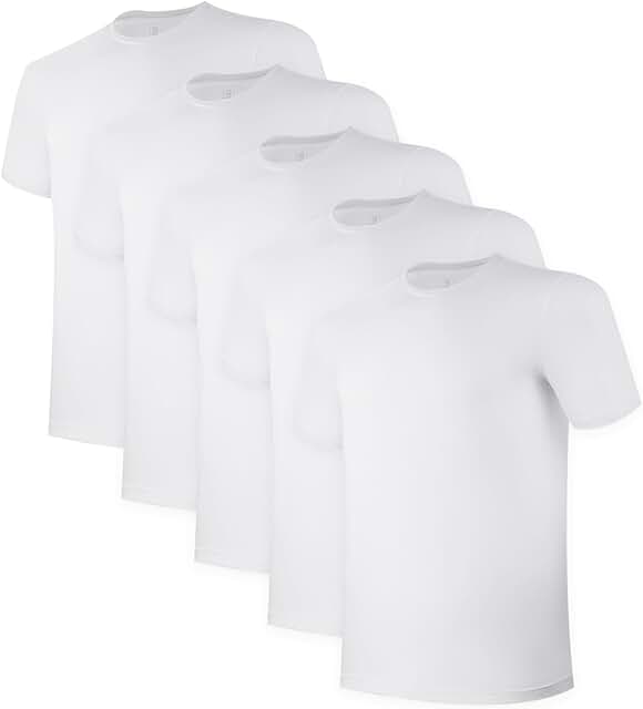 Men's Moisture-Wicking Stretch Crewneck Undershirts, 3 Pack