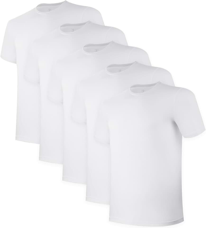 Men's Moisture-Wicking Stretch Crewneck Undershirts, 3 Pack