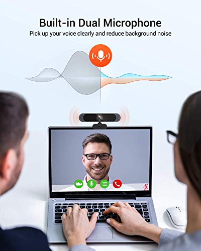 Webcam with Microphone, 2022 1080P HD Webcam Autofocus USB Computer Web Camera, Privacy Cover and Tripod, Plug and Play Streaming Webcam for Desktop PC Video Conferencing, Teaching and Gaming