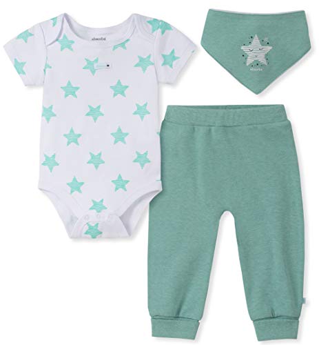 Baby Boys 2 Pieces Bodysuit Pants Set, Green, 3-6 Months
