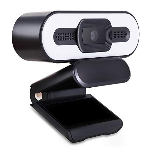 Webcam with Microphone, HD USB Computer Streaming Camera with Adjustable Brightness, Laptop Desktop Webcam for Video Calling