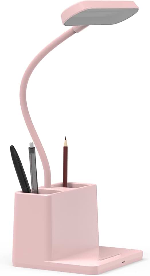 Pink adjustable rechargeable LED desk lamp