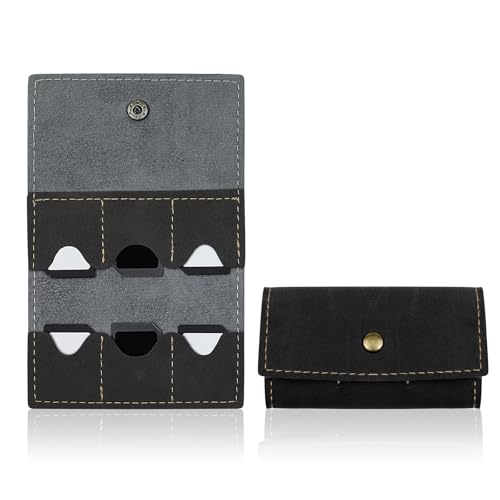 Foldable Leather Memory Card Holder with 6 Slots