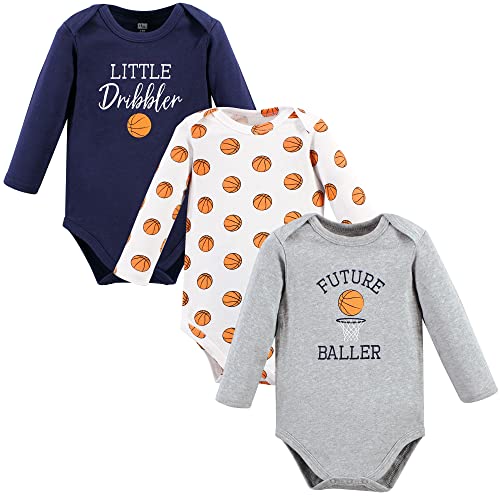 Uni   Cotton Long-Sleeve Bodysuits, Basketball, 0-3 Months