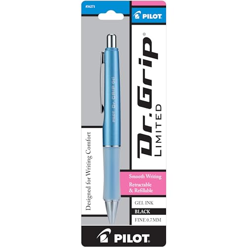 Refillable Retractable Gel Pen with Fine Point Black Ink