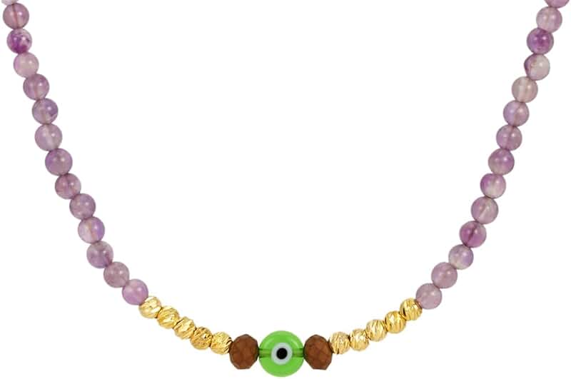 Purple Amethyst Beaded Necklace for Women