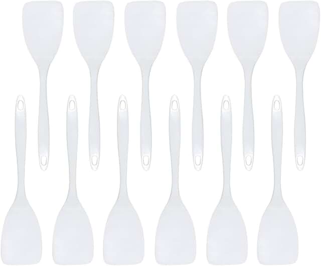 12-Piece White Melamine Turner Set for Cooking and Serving