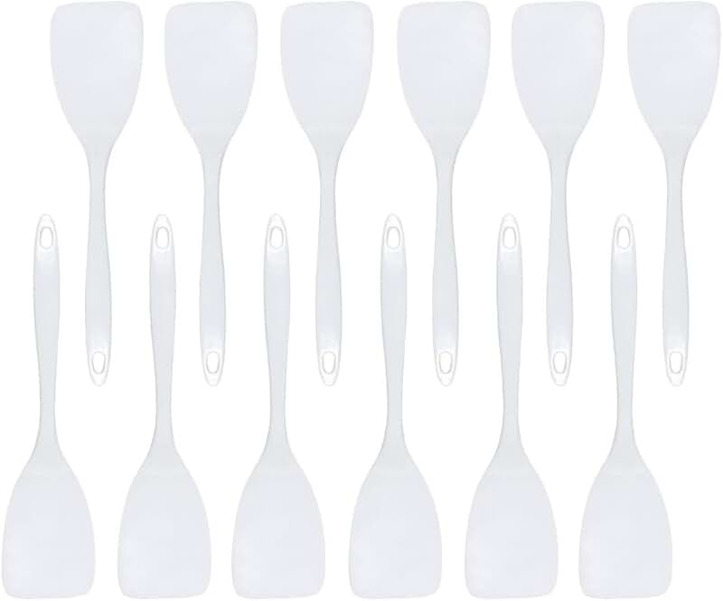 12-Piece White Melamine Turner Set for Cooking and Serving