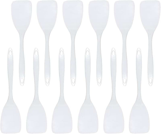 11-piece white silicone kitchen utensil set with holder