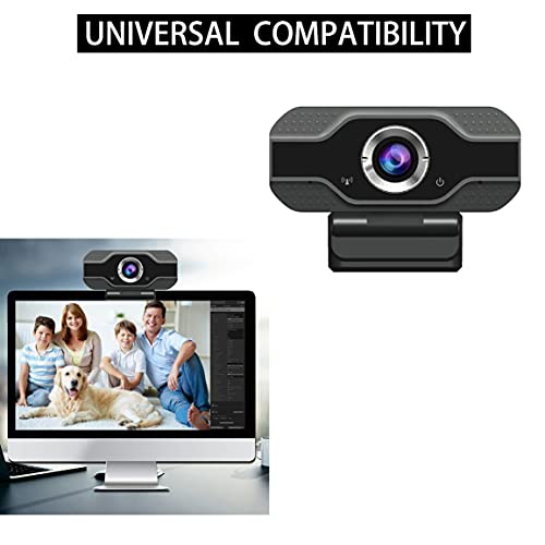HM-UC02 Webcam Computer PC Web Camera with Microphone for Video Broadcast, Black, 1080P