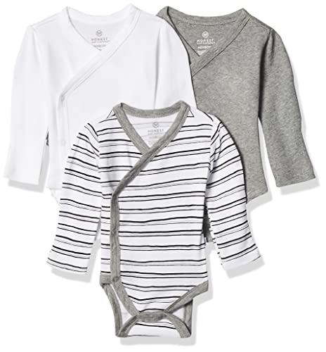 uni  baby 3-pack  Cotton Long Sleeve Side-snap Kimono Bodysuits and Toddler T Shirt Set, Sketchy Stripe,   US
