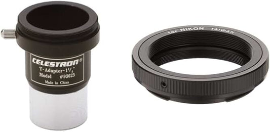 Universal 1.25-inch Camera T-Adapter and Nikon T-Ring