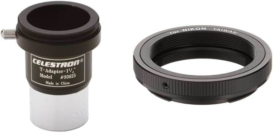 Universal 1.25-inch Camera T-Adapter and Nikon T-Ring