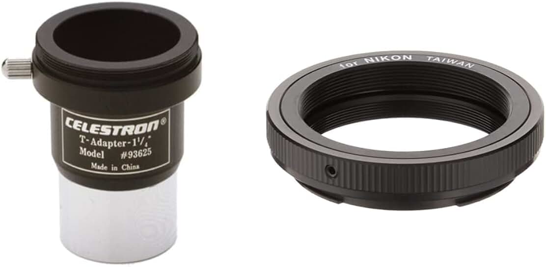 Universal 1.25-inch Camera T-Adapter and Nikon T-Ring