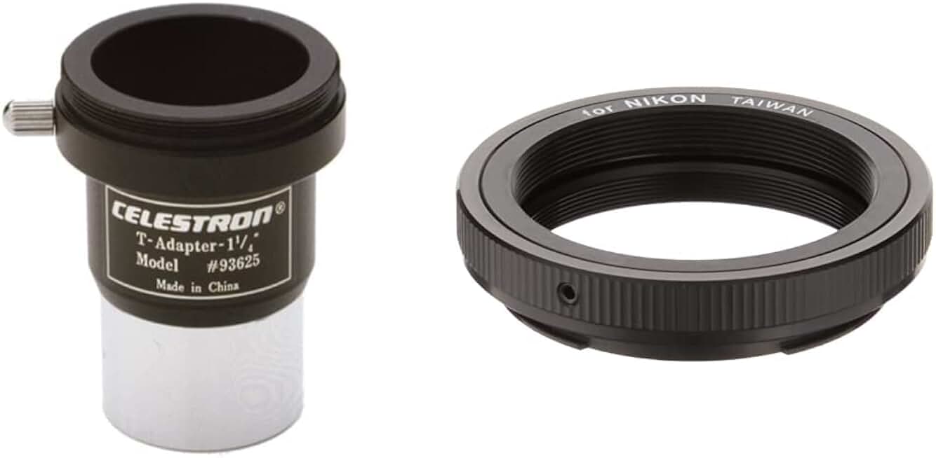 Universal 1.25-inch Camera T-Adapter and Nikon T-Ring