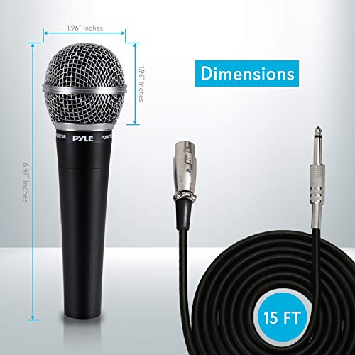 '-Pro Includes 15ft XLR Cable to 1/4'' Audio Connection, Connector, Black, 10.10in. x 5.00in. x 3.30in. (PDMIC58)