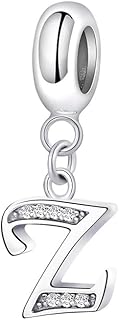 Sterling Silver Letter Charm Bead for Jewelry Making