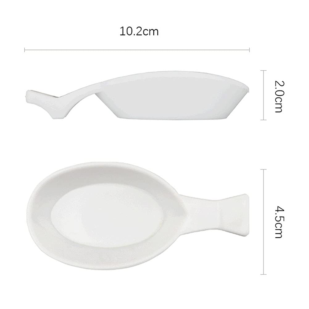 20Pcs White Plastic Ink Dish with Brush Rest for Calligraphy