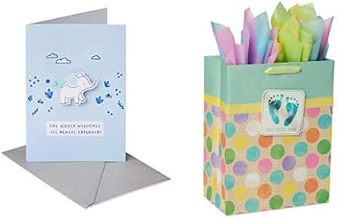 Baby Shower Card and Gift Bag with Tissue Paper
