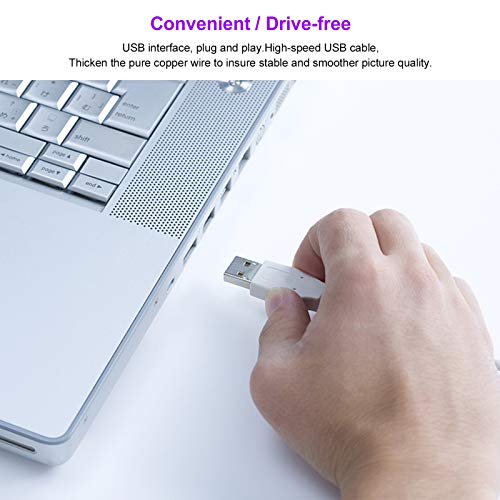 1080P USB Computer Camera Compatible,HD Video Recording Digital Webcam BuiltIn Microphone for Live Broadcast/Video Call Recording Conferencing/Live Streaming(White)