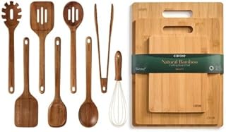 8-piece wooden utensils and 3 bamboo cutting boards set