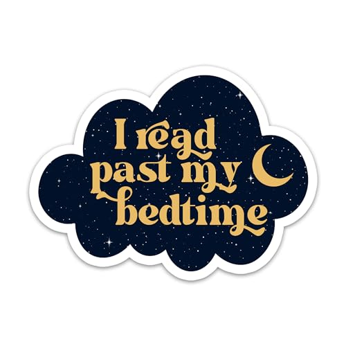 Set of three bedtime reading stickers for books and laptops