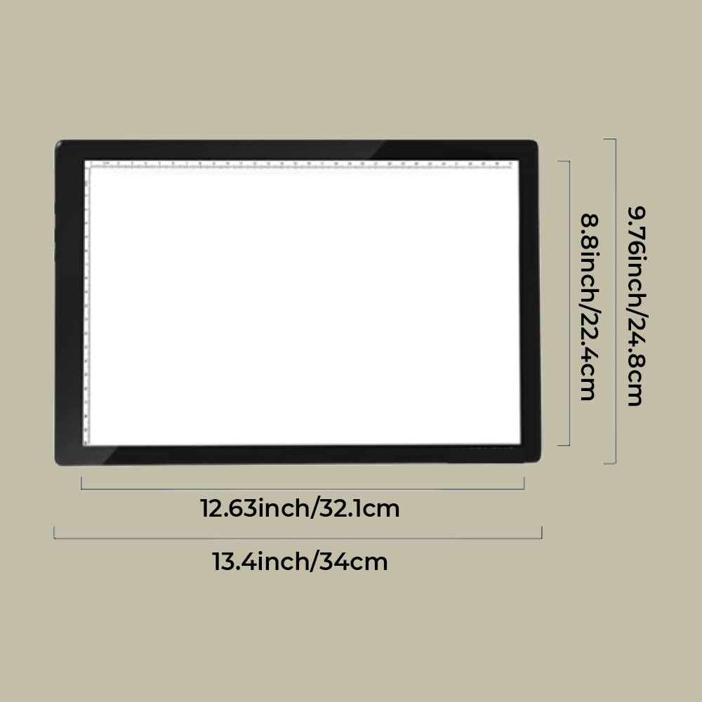 Light Pad Backlight Hands-Free Ultra-Thin Ultimate Brightness for Supporting Photo Slides and Film Negative Scanning (Includes USB Adapter) - Black (Small)