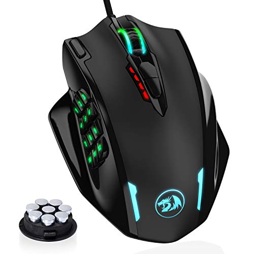 M908 Impact RGB LED MMO Wired Gaming Mouse with 12,400 DPI and 20 Buttons