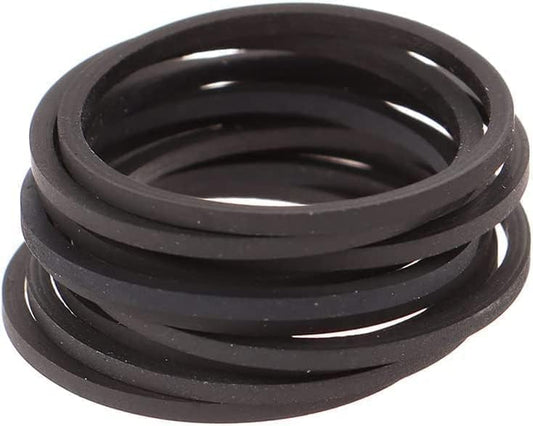 10 Black Rubber Drive Belts for Disk Players and Tumblers