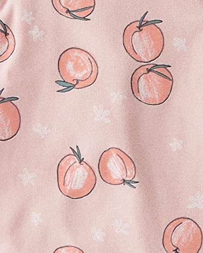 Girls' 3-Pack  Cotton Short-Sleeve Rib Bodysuits, Peaches, 3 Months