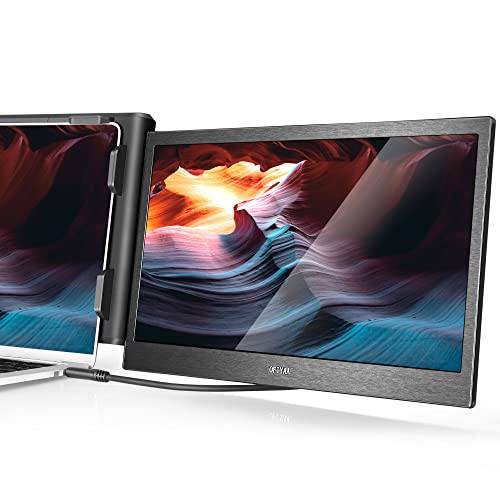 P1 Plus Portable Monitor for Laptop Screen Extender Dual Monitor Mobile Double Monitors 13.3 inch FHD 1080P IPS Display 2 Type-C/HDMI, for 13.3-16.5 inch Notebook Computer Mac Windows Phone