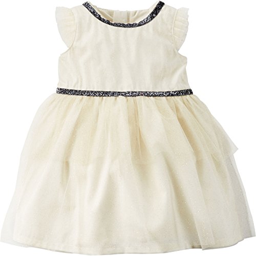 Baby Girls Sparkle Tiered Tulle Dress Ivory (3 Months)