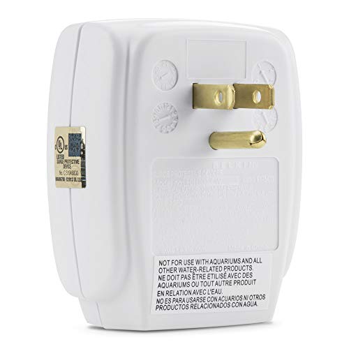 1-Outlet Home Series SurgeCube - Grounded Outlet Portable Wall Tap Adapter with Ground & Protected Light Indicators for Home, Office, Travel, Computer Desktop & Charging Brick - White, 1080 Joules