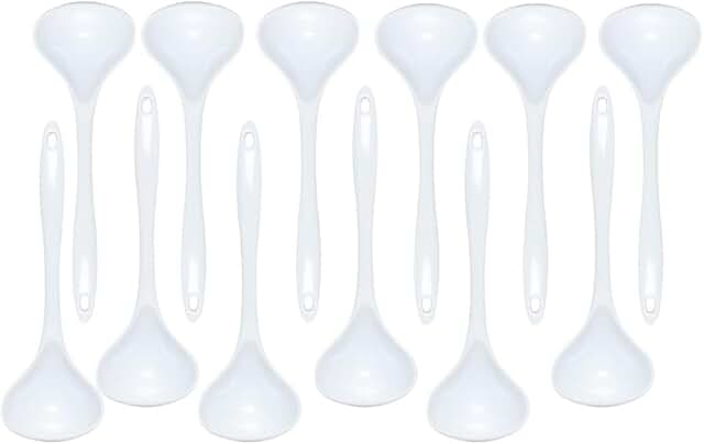 12-Piece White Melamine Cooking Ladle Set