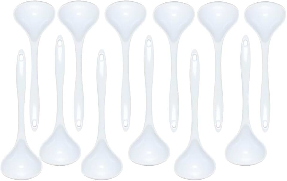 12-Piece White Melamine Cooking Ladle Set