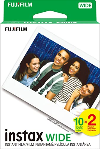 instax Wide Instant Film, 20 Exposures, White, New Packaging