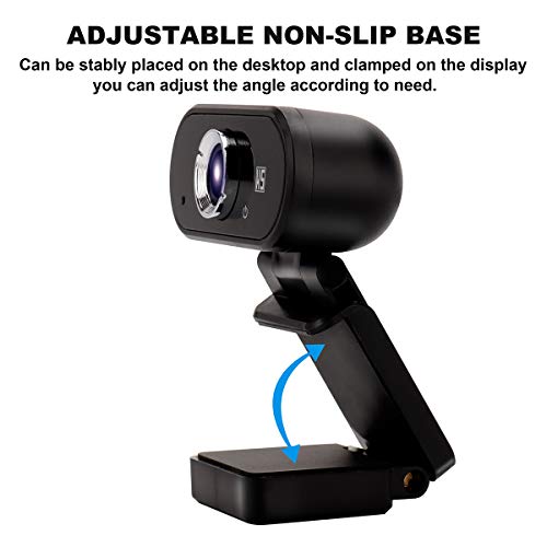 Webcam HD 1080P Video, Buit-in Microphone, Computer USB Web Cam with Tripod and Privacy Cover, Plug and Play, PC Webcam for Video Calling, Conferencing, Compatible with Desktop, Laptop