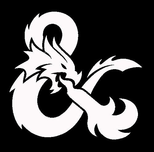 White Dungeons and Dragons Vinyl Sticker, 5.5 x 5.5 in
