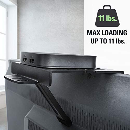 Adjustable TV Top Shelf Mount Holder for TV, Apple TV, Roku 3 Streaming Media Player, Easy to Install Streaming Media Box TV Shelf Top Mount , MAX Loading 11 lbs. MD5605