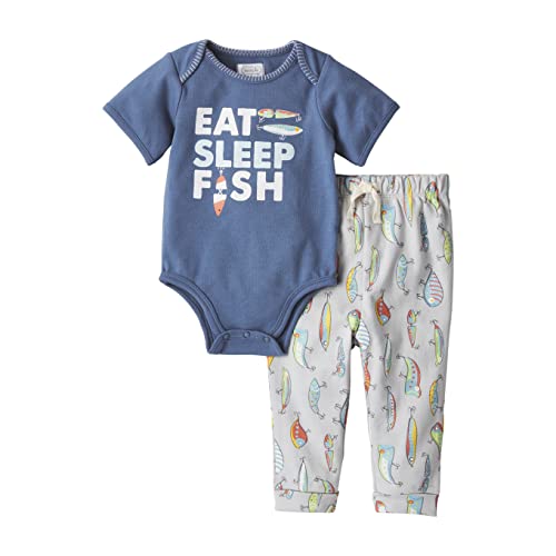 baby boys  Fishing Pant Set, Eat, 0-3 Months US