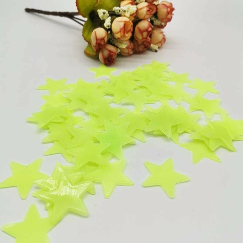 MODAIO-100 Pcs Luminous Star Stickers, Wall Stickers for Bedroom, Living Room, Kids Bedroom Ceiling Decor (Neon Green)