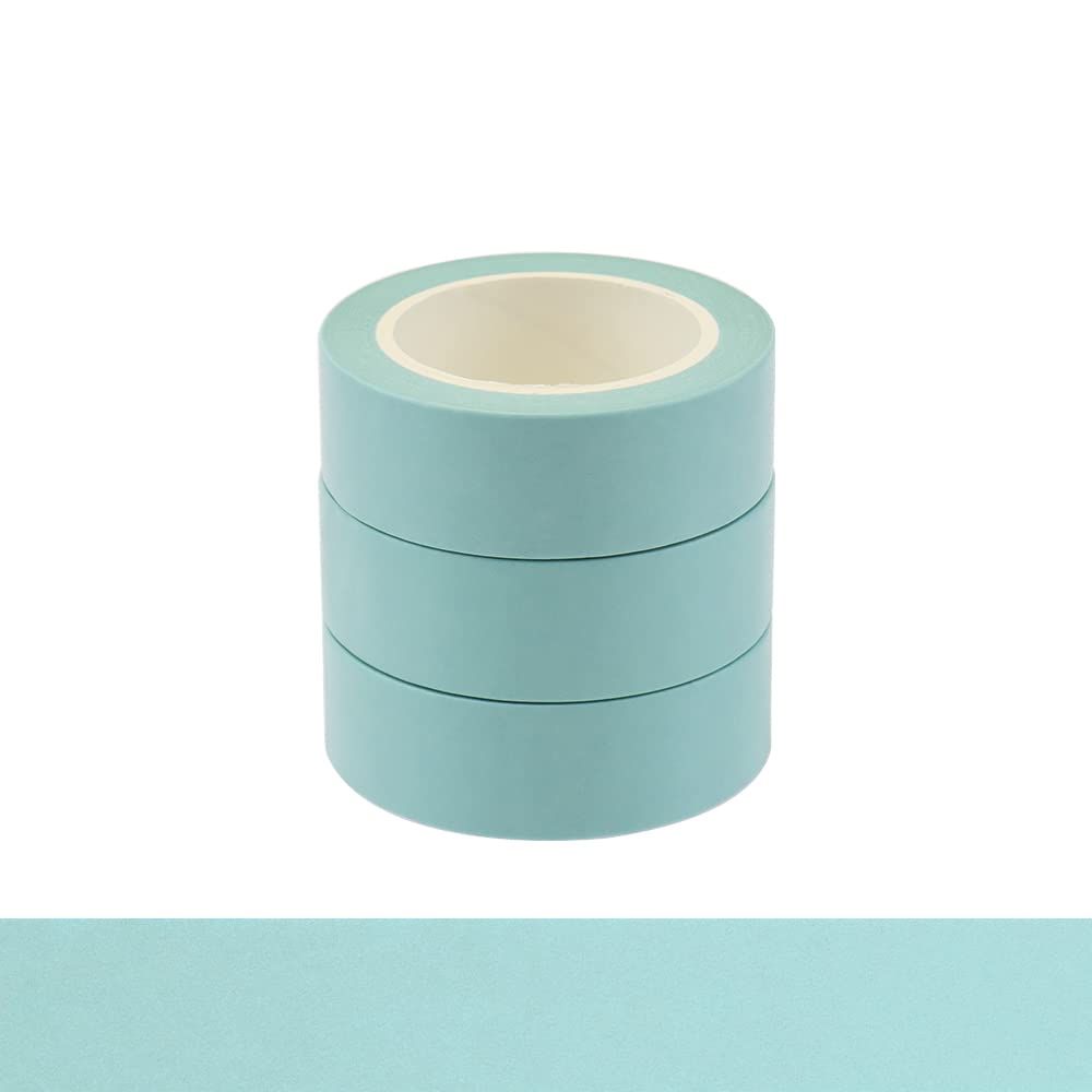 Mint Green Washi Tape Set - 3 Rolls, 32 Ft Each