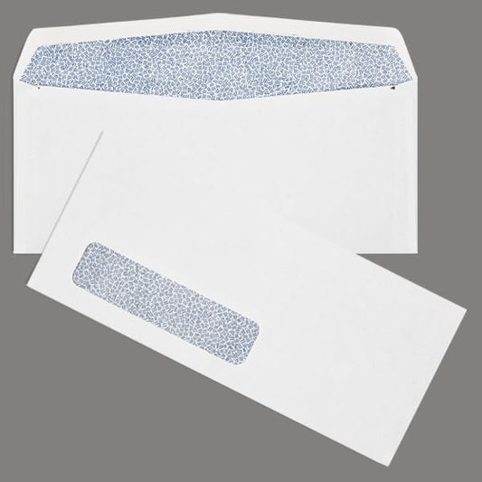 Business Window Envelopes, 4 1/8" x 9 1/2", Bright White, 50 Pack