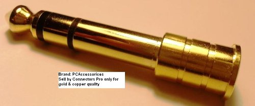 '- Connectors Pro 2-PK Premium Quality Gold Plated 1/8" 3.5mm Stereo Jack Female to 1/4" 6.3mm Plug Male Adapter, 2-Pack