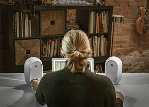 1 Series 104-BT Compact Desktop Reference Monitors with Bluetooth, White, Sold as Pair, 4.5-inch Speaker (JBL104-BT-WH)