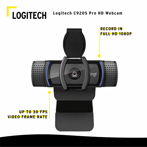 C920S HD Pro Webcam with Privacy Shutter Bundle with Knox Gear 4-Port 3.0 USB Hub (2 Items)