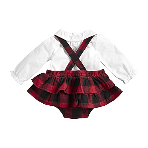 Baby Girls' Red Buffalo Check Pinafore Set, 3-6 Months