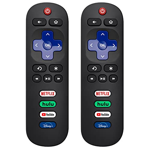 (Pack of 2) Replaced Remote Control for Roku TV, Compatible for TCL Roku/Hisense Roku/Onn Roku/Sharp Roku/Element Roku/Westinghouse Roku/Philips Roku/Insignia Roku/Jvc Roku/RCA Roku Series Smart TVs
