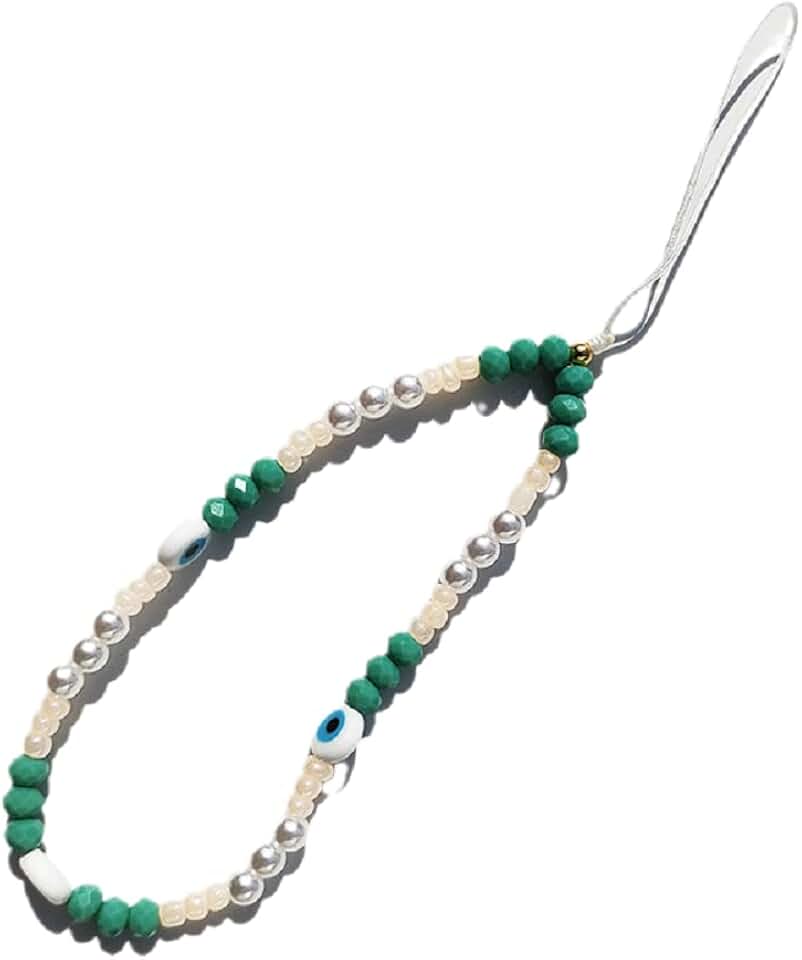 Colorful Beaded Evil Eye Phone Lanyard Wrist Strap