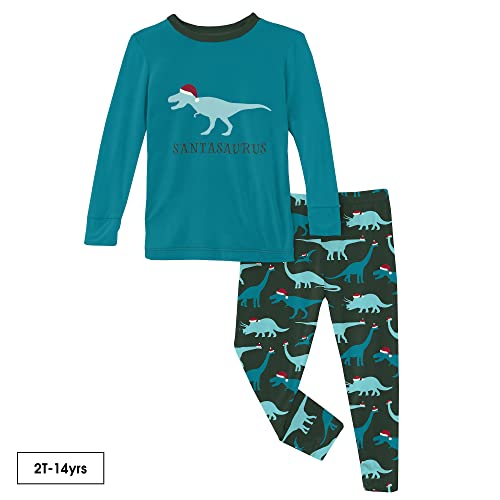 Print Footie with Zipper (Santa Dinos - 3-6 Months)
